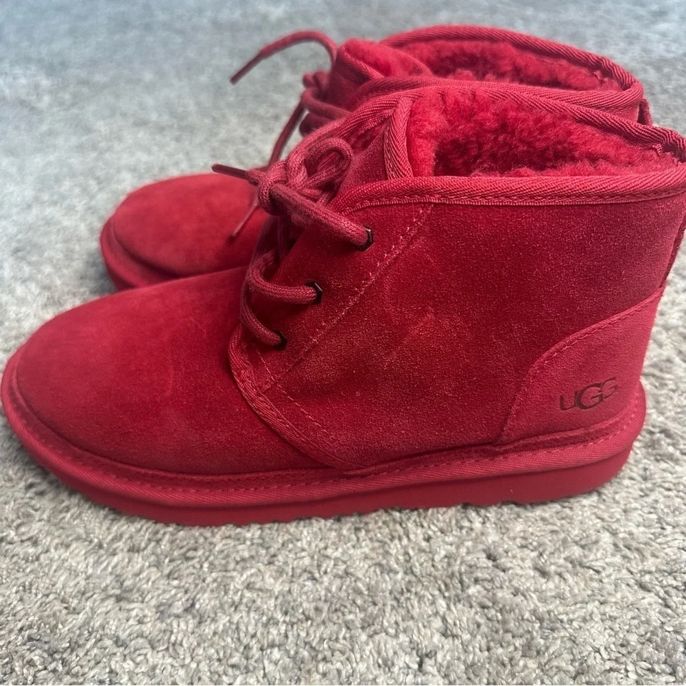 Ugg Neumel Chukka Boots in Samba Red W 8 M 6 short suede comfort unique colorful
